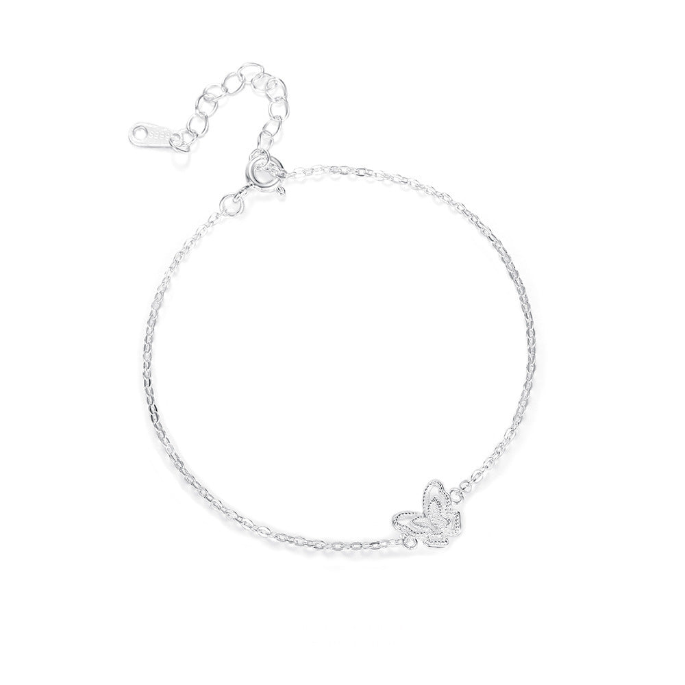 E廠【XDQ0177S】小眾設計感S999純銀雙層蝴蝶手鍊女簡約森系高級感手飾品
 26.04-3