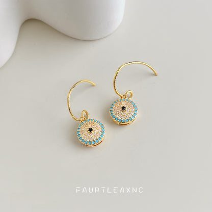 C廠【7051】法式鑲嵌滿鋯石圓形幾何時尚高級感新款日常通勤飾品
 25.11-2