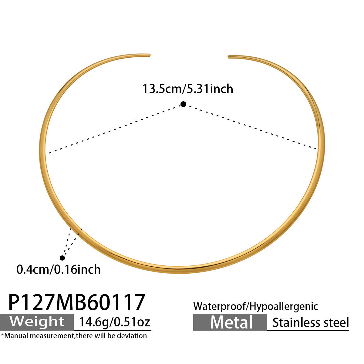 B廠【P127】ins冷淡風跨國時尚項圈不鏽鋼輕奢小眾設計個性氣質項飾鍍18k真金
 26.01-3