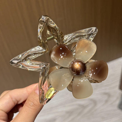 C廠【X560】韓國花朵抓夾女高級感2026新款大號髮夾後腦勺盤髮鯊魚夾髮卡頭飾 26.07-2