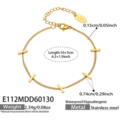 B廠【E112】ins法式簡約小眾設計感小長條竹節手鍊跨境時尚百搭不鏽鋼手飾
 26.02-1