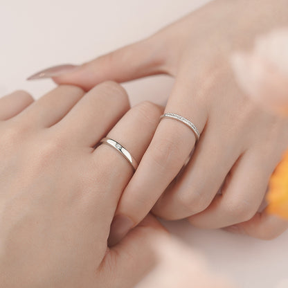 D廠【YC3833R】S999足銀高級感方形鋯石情侶對戒小眾設計戒指送女友指環 25.05-4