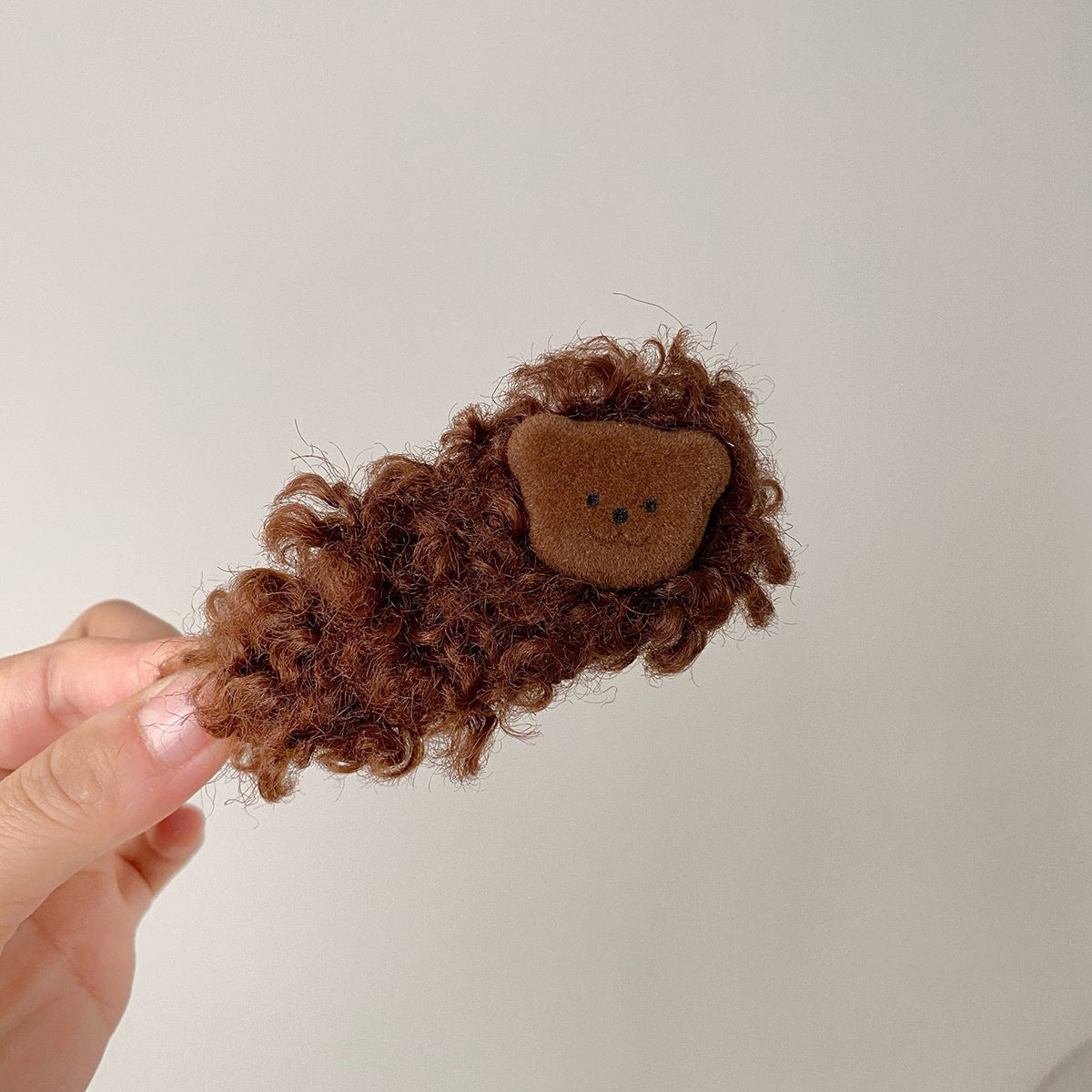 C廠【B27-6】韓國可愛羊羔毛小熊髮夾瀏海夾bb夾頭飾女甜美減齡側邊夾髮卡髮飾
 25.12-3「C廠-單筆結帳需滿，NT$500出貨(不含運費)」