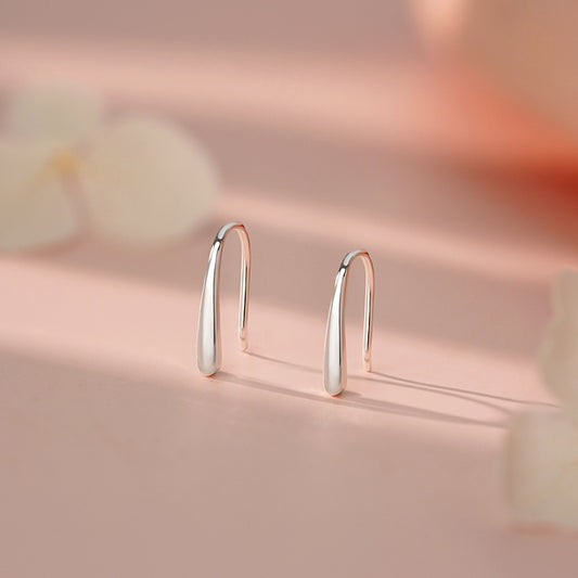 D廠【YC6451E】足銀S999冷淡風水滴耳環女幾何時尚通勤高級感小眾簡約耳環
 26.03-2