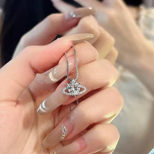 E廠【XDQ1784N】S925純銀精緻環繞愛心項鍊女超閃心形鋯石鎖骨鏈小眾高級感潮
 25.11-4