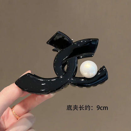 C廠【X279】高級感品質抓夾珍珠交叉時尚髮飾簡約氣質後腦勺半紮盤髮神器髮夾
 26.05-2「C廠-單筆結帳需滿，NT$500出貨(不含運費)」