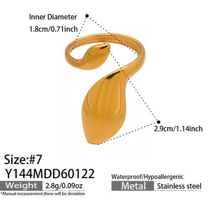 B廠【Y144】跨國小眾高級感輕奢幾何開口指環不銹鋼鍍金ins個性設計百搭戒指
 26.01-4