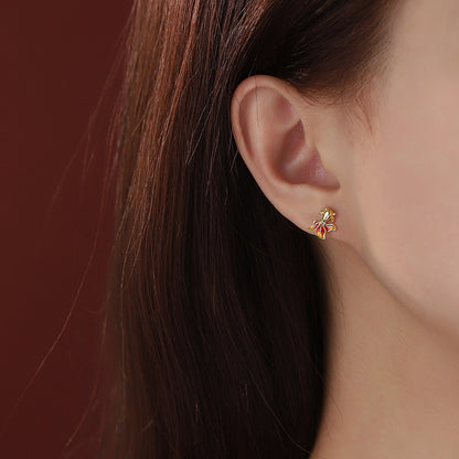 D廠【YC8690E】S999足銀上岸錦鯉防掉螺絲耳環本命年鴻運精緻耳飾 25.01-4