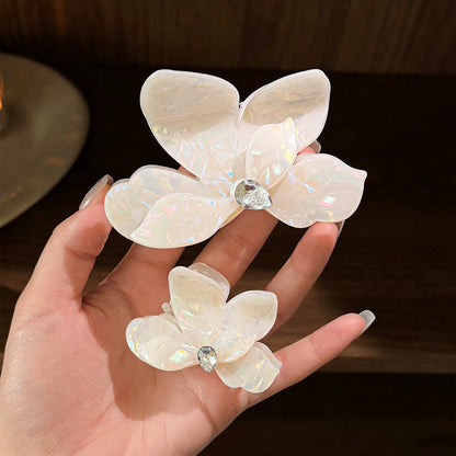 C廠【Q59】復古醋酸人魚姬水鑽蝴蝶抓夾女後腦勺盤髮鯊魚夾子髮量少髮卡頭飾
 26.05-4「C廠-單筆結帳需滿，NT$500出貨(不含運費)」