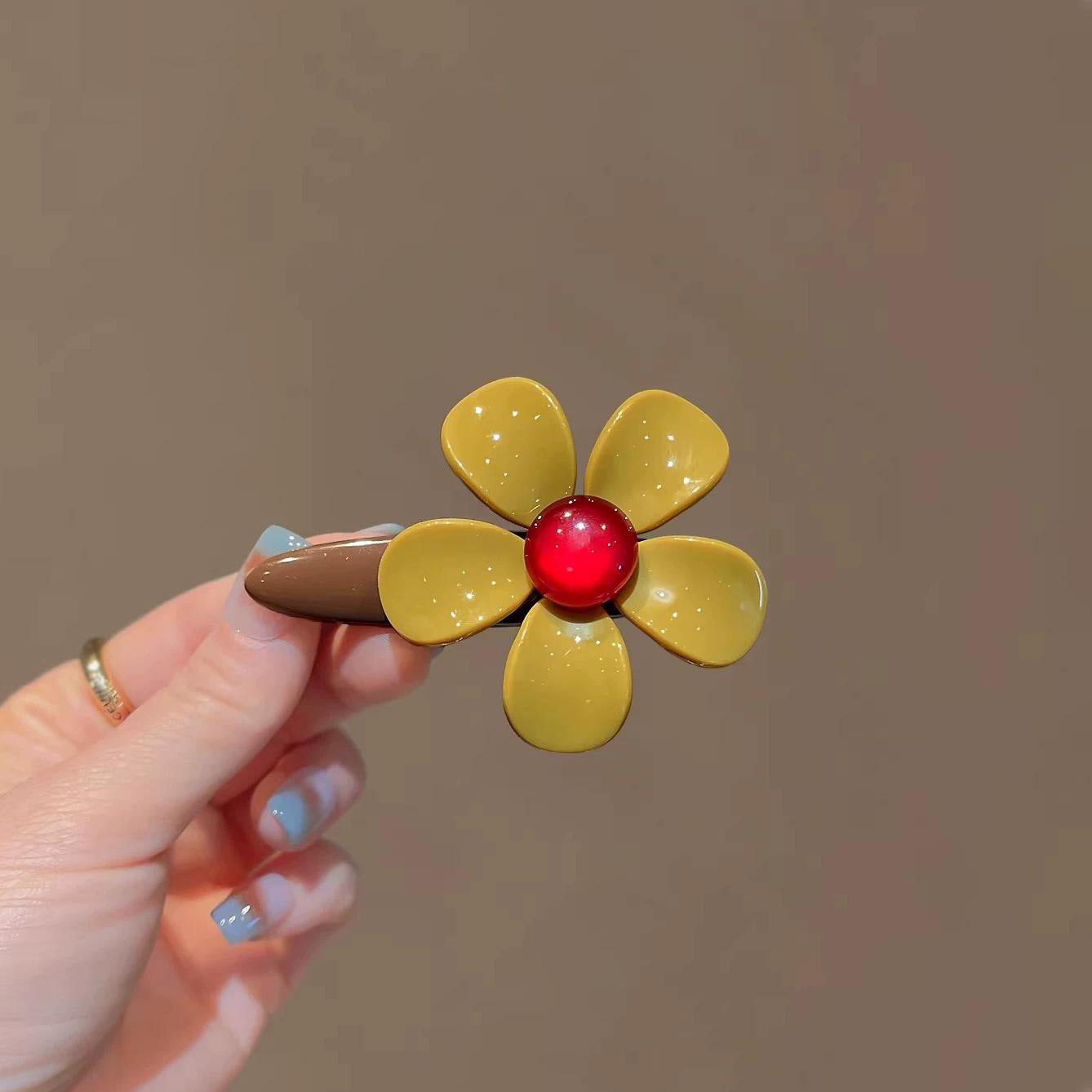 C廠【X124】品質醋酸花朵髮夾韓系氣質側邊夾髮卡2026新款碎髮瀏海夾鴨嘴夾女
 26.04-3