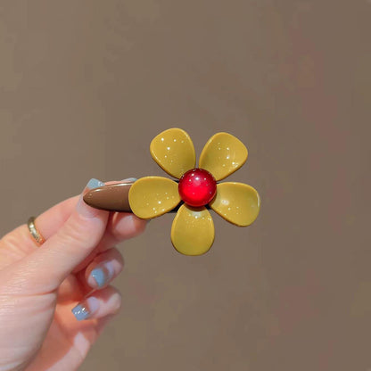 C廠【X124】品質醋酸花朵髮夾韓系氣質側邊夾髮卡2026新款碎髮瀏海夾鴨嘴夾女
 26.04-3