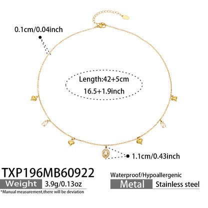 B廠【TXP122】 幾何愛心鋯石手鍊耳環項鍊首飾套裝
 26.09-4