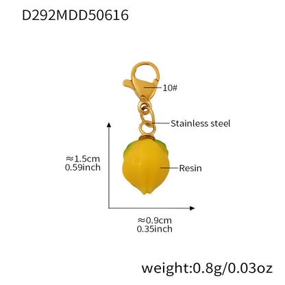 B廠【TXP288】歐美飾品不鏽鋼貝珠串珠項鍊小檸檬檸檬吊墜DIY多配件 25.06-3