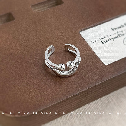 A廠【5988】個性甜酷風微笑戒指開口可調式鍍真金保色高級感時尚戒指手飾 25.05-1