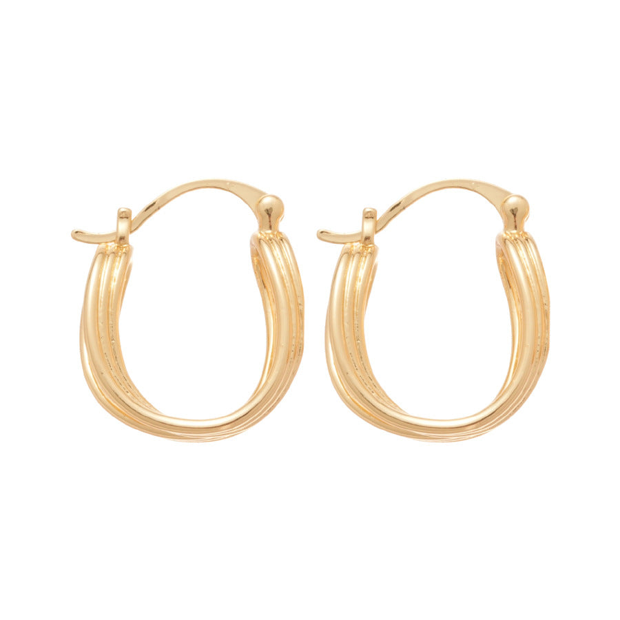 A廠【WE4921】18k真金電鍍歐美幾何橢圓形鏤空扣時尚百搭耳環小眾設計感耳飾
 25.10-4