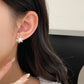 F廠【DQ11382E】S925純銀簡約氣質雪花耳環女ins冷淡風閃鋯精緻耳飾
 25.10-2