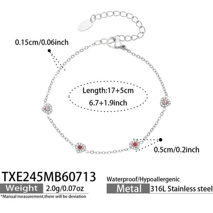 B廠【TXP245】歐美新款不銹鋼鍍18k金 多巴胺系列滿鋯石愛心吊墜項鍊手鍊女飾品
 26.07-4