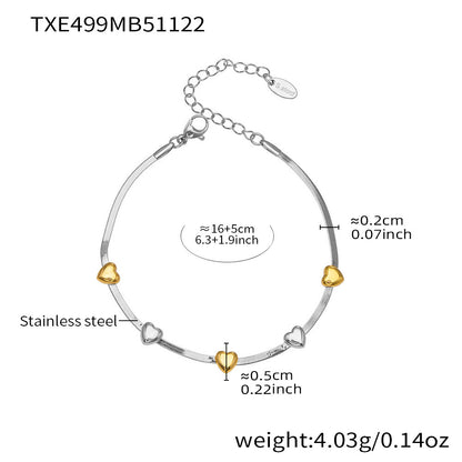B廠【TXP499】不銹鋼蝴蝶結愛心鋯石滿鑽吊墜刀片鍊手鍊項鍊首飾組鍍18k真金
 25.11-4