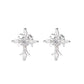 E廠【XDQ11235E】S925純銀甜酷風滿鑽鳶尾花十字架耳環女小眾簡約鑲鋯石耳飾品
 25.12-1