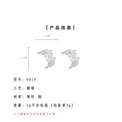 A廠【6614】蕾絲花邊鏤空925銀針厚鍍銀保色清新甜美仙女風新款耳飾 耳環
 25.08-5