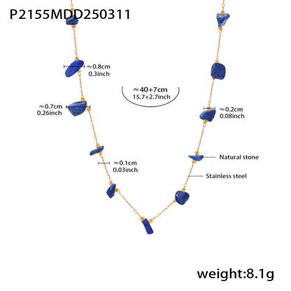 B廠【P2155】不規則天然碎石項鍊氣質百搭鎖骨鍊ins夏日度假糖果色首飾 25.03-3