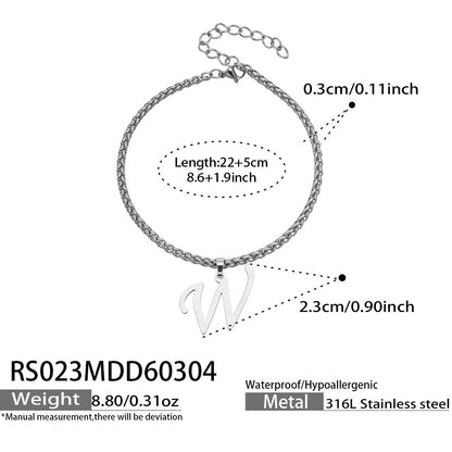 B廠【RS023】ins小眾時尚設計新款26字吊墜腳鍊不銹鋼材質歐美個性簡約腳飾
 26.03-2