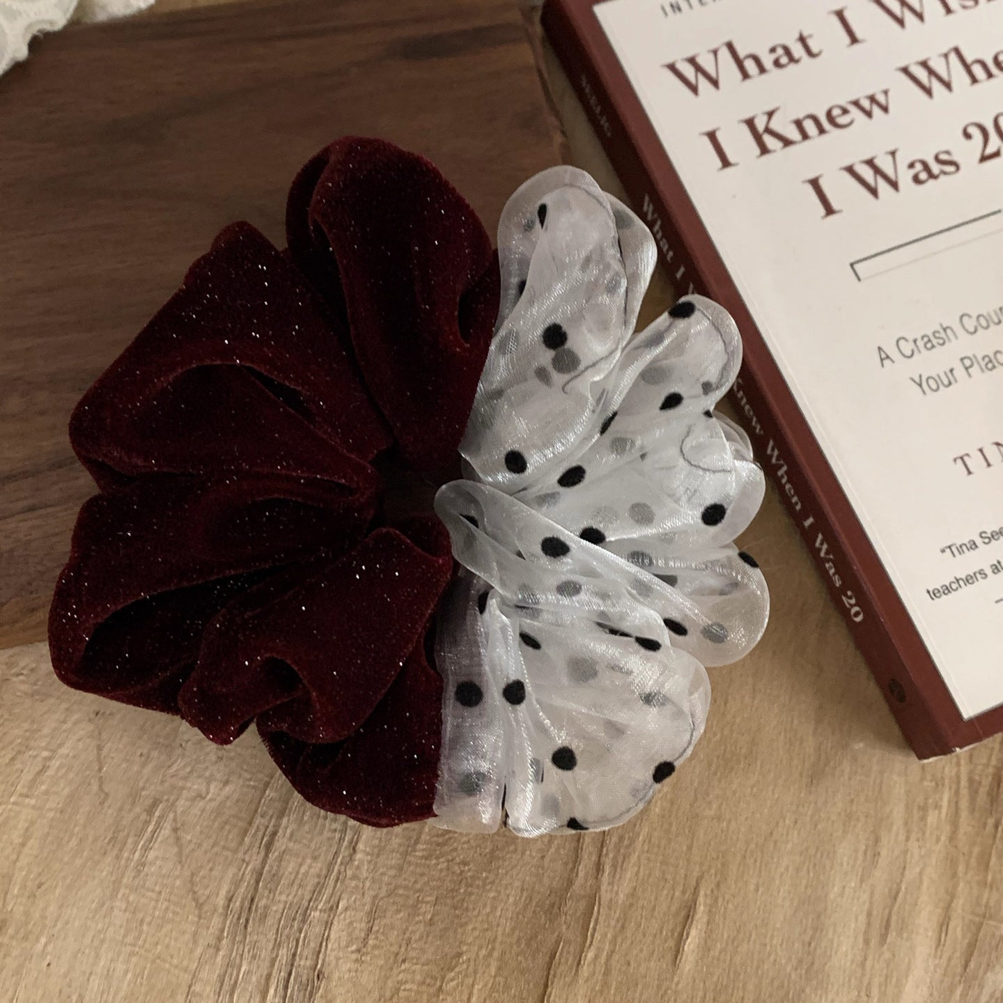 C廠【G71】韓國高級金絲絨秋冬大腸髮圈女2025新款氣質百搭網紗波點髮繩頭花
 25.12-4「C廠-單筆結帳需滿，NT$500出貨(不含運費)」