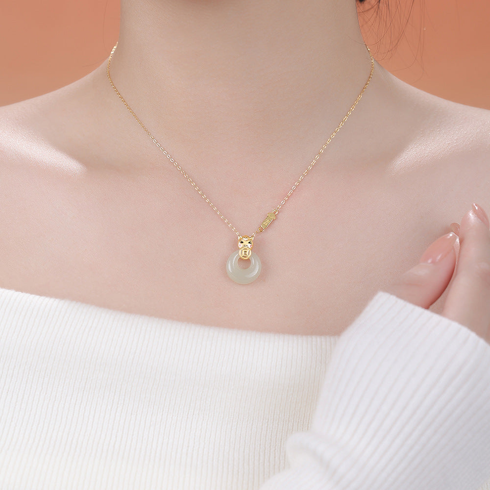 D廠【YC3535N】原創足銀S999小馬平安扣項鍊輕奢小眾獨特設計感本命年鎖骨鏈
 25.12-1