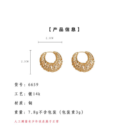 A廠【6659】時尚高級感輕奢風鏤空氣質爆款通勤新款圓形幾何耳環耳環
 25.08-5