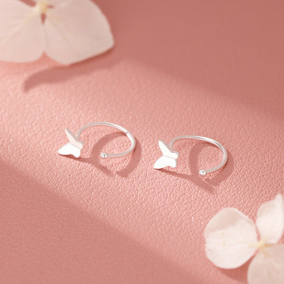 D廠【YC2874E】足銀S999蝴蝶耳環個性百搭清新森系簡約可愛溫柔氣質小巧耳飾
 26.01-2