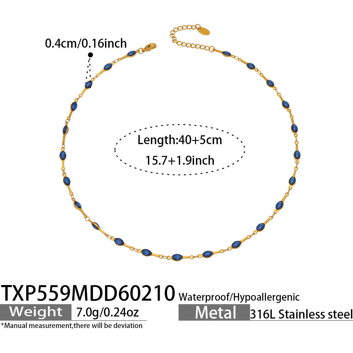 B廠【TXP559】歐美風時尚多巴胺撞色鎖骨項鍊手鍊不鏽鋼滴油材質簡約個性設計感
 26.03-2