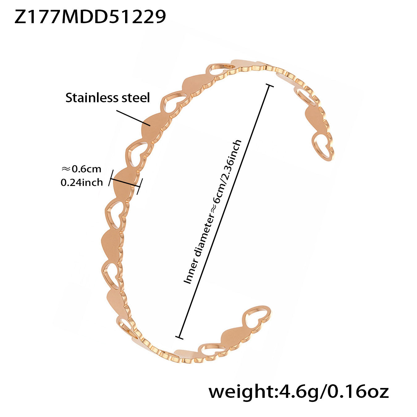 B廠【Z014】不鏽鋼心連心手鐲女簡約ins風鏤空設計幾何手環組合配件鍍18k真金
 26.01-1