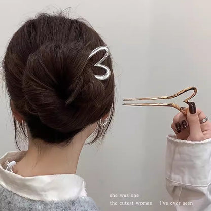 C廠【B25】新中式簡約金屬愛心髮簪女高級感後腦勺盤頭髮簪子頭飾丸子頭飾
 25.12-4「C廠-單筆結帳需滿，NT$500出貨(不含運費)」