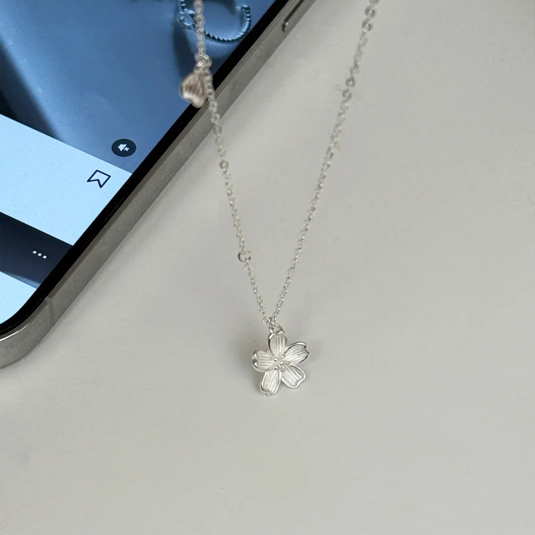 E廠【XDQ0898N】S999純銀韓系ins櫻花項鍊女輕奢高級感花朵時尚百搭鎖骨鏈潮
 25.11-4