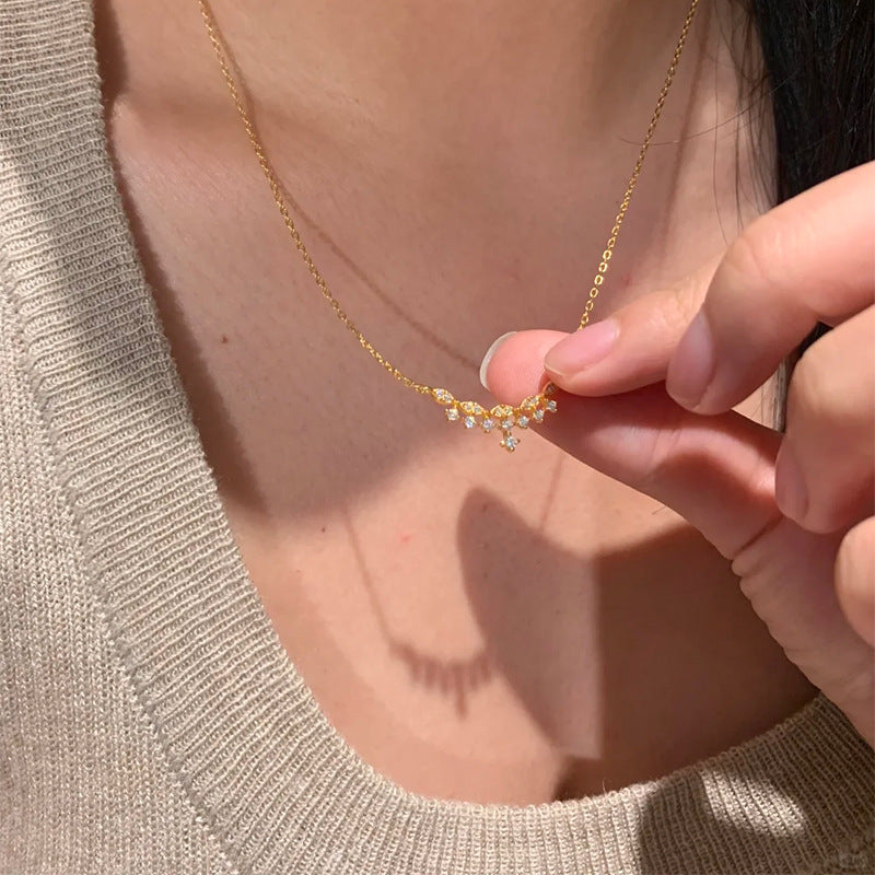 E廠【DQ0025N】法式輕奢爆閃滿天星項鍊女S925純銀輕奢設計感mini鋯石鎖骨鏈
 25.10-3