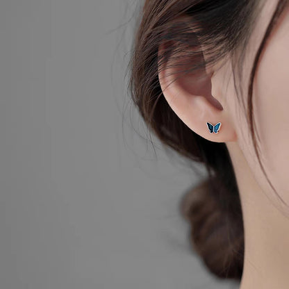 D廠【YC2211E】S999足銀蝴蝶螺絲耳環做舊文藝復古簡約獨特養耳洞耳飾 25.03-4