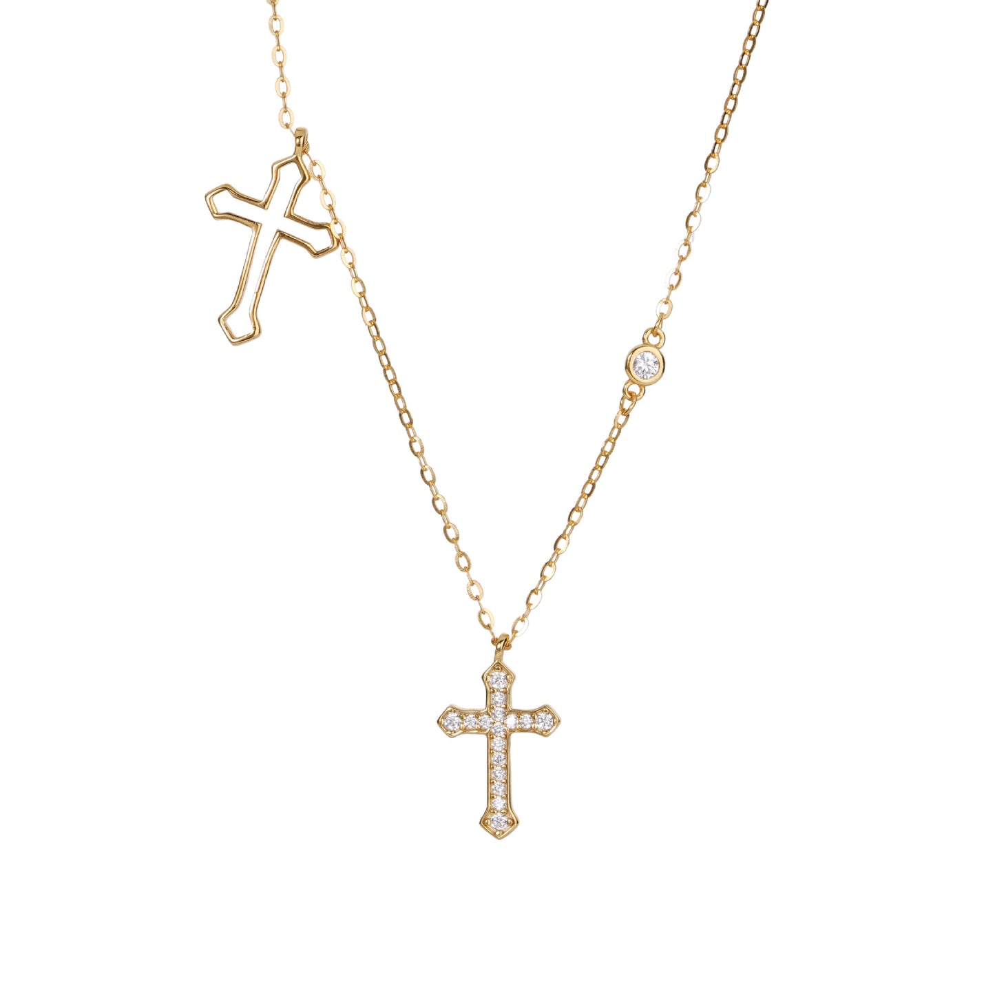 E廠【XDQ0521N】歐美跨境925銀十字架項鍊女小眾中古風輕奢高級感鎖骨鏈首飾
 26.03-1