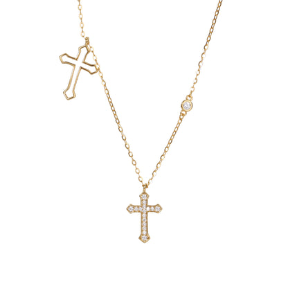 E廠【XDQ0521N】歐美跨境925銀十字架項鍊女小眾中古風輕奢高級感鎖骨鏈首飾
 26.03-1