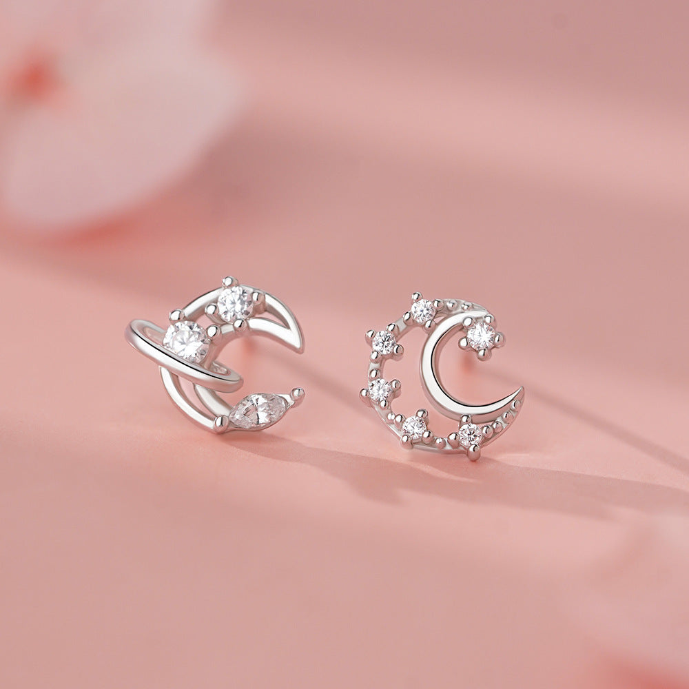 D廠【YC4869E】足銀S999月亮星球耳環夢幻自然ins氣質韓風少女心耳環跨境
 25.11-3