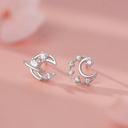 D廠【YC4869E】足銀S999月亮星球耳環夢幻自然ins氣質韓風少女心耳環跨境
 25.11-3