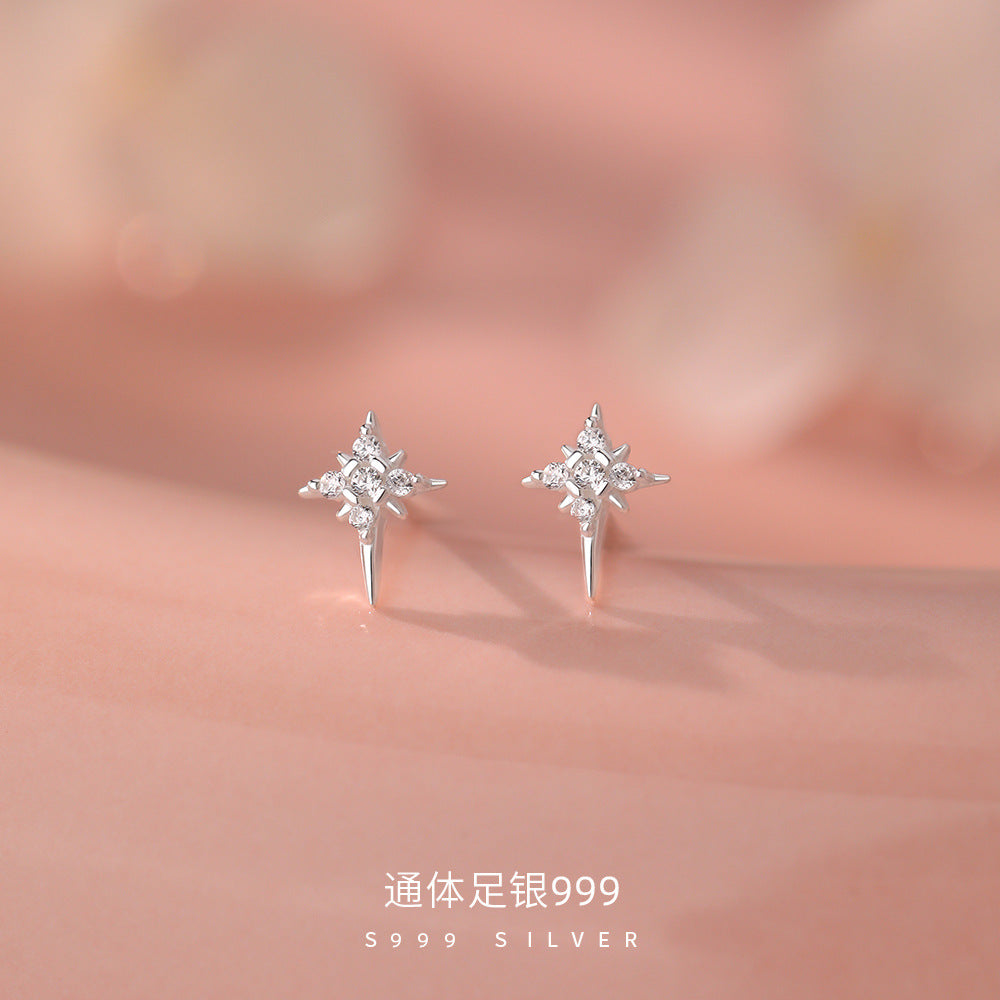 D廠【YC9339E】足銀S999八芒星耳環小眾輕奢時尚設計感高級感百搭溫柔耳飾
 26.04-1