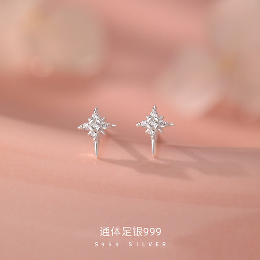 D廠【YC9339E】足銀S999八芒星耳環小眾輕奢時尚設計感高級感百搭溫柔耳飾
 26.04-1