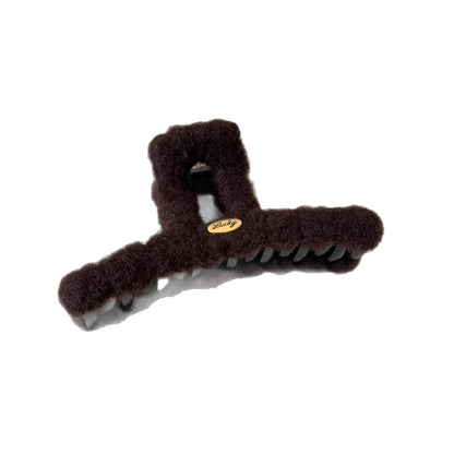 C廠【Y1075】秋冬毛絨金標抓夾女2026新款高級感後腦勺髮夾氣質盤髮鯊魚夾髮飾
 26.01-2