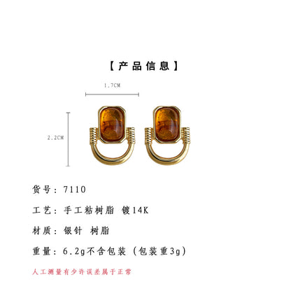 A廠【7110】2025美拉德風幾何時尚高級感新款爆款耳環文藝復古耳環
 25.11-3