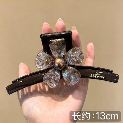 C廠【X478】醋酸暈染花朵抓夾女高級感2026新款夏季鯊魚夾大號髮夾後腦勺頭飾
 26.06-3