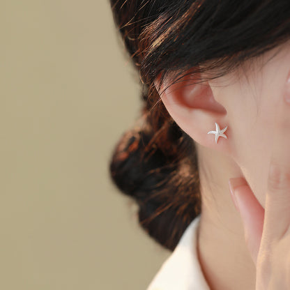 D廠【YC4414E】S925純銀可愛海星耳環女自然小巧小眾設計感可疊戴百搭耳飾
 26.01-1