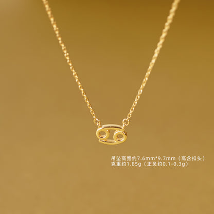 E廠【DQ1732N】S925純銀十二星座系列項鍊女ins時尚雙魚天秤獅子吊墜鎖骨鏈
 25.09-2