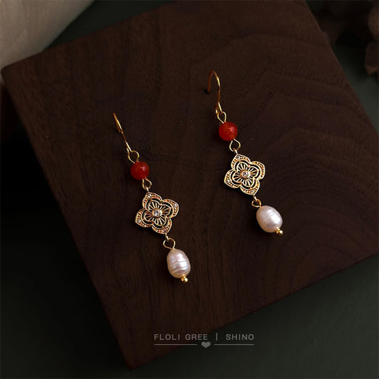 C廠【7070】淡水珍珠文藝復古國潮新中式手工藝設計感微鑲鋯石新款
 25.11-2