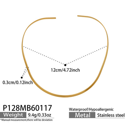 B廠【P127】ins冷淡風跨國時尚項圈不鏽鋼輕奢小眾設計個性氣質項飾鍍18k真金
 26.01-3