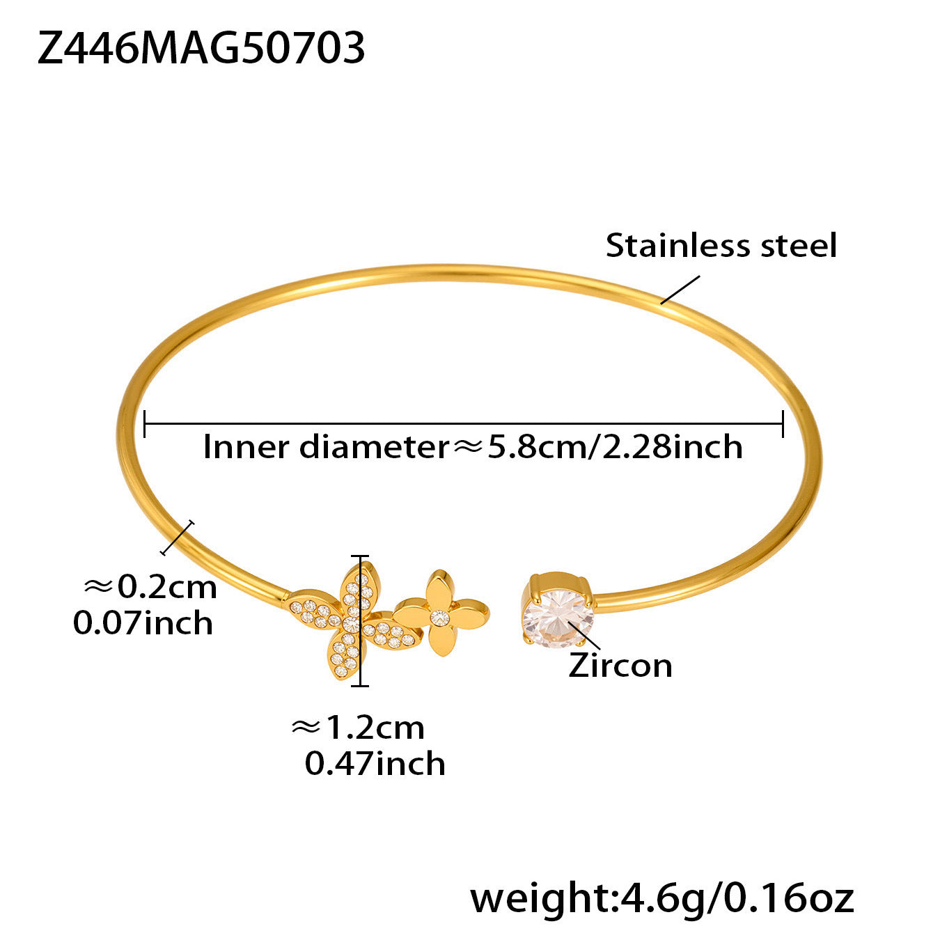 B廠【Z446】不鏽鋼5A鋯石滿鑽八芒星大小雙愛心開口手鐲組合歐美飾品女 25.07-2